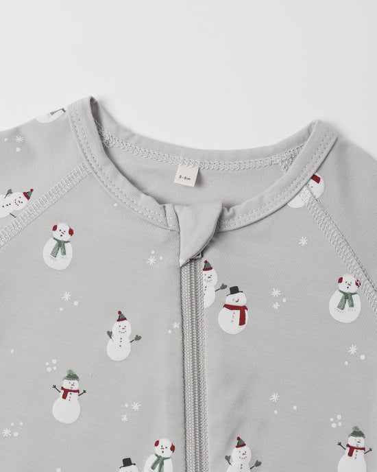 Quincy Mae - Bamboo Zip Footie || Snowman