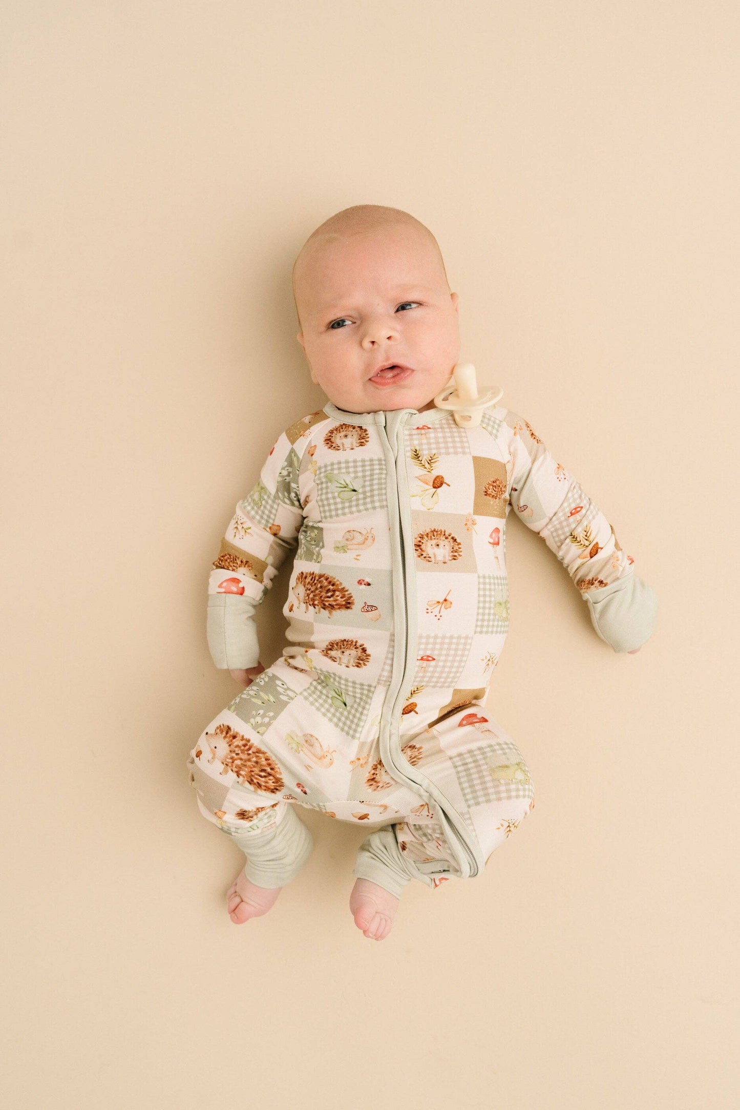 Little One Shop - Hedgehog Patchwork Bamboo PJ Sleeper