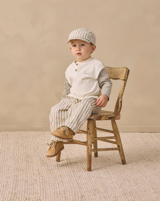 Quincy Mae - Long Sleeve Henley Tee || Laurel