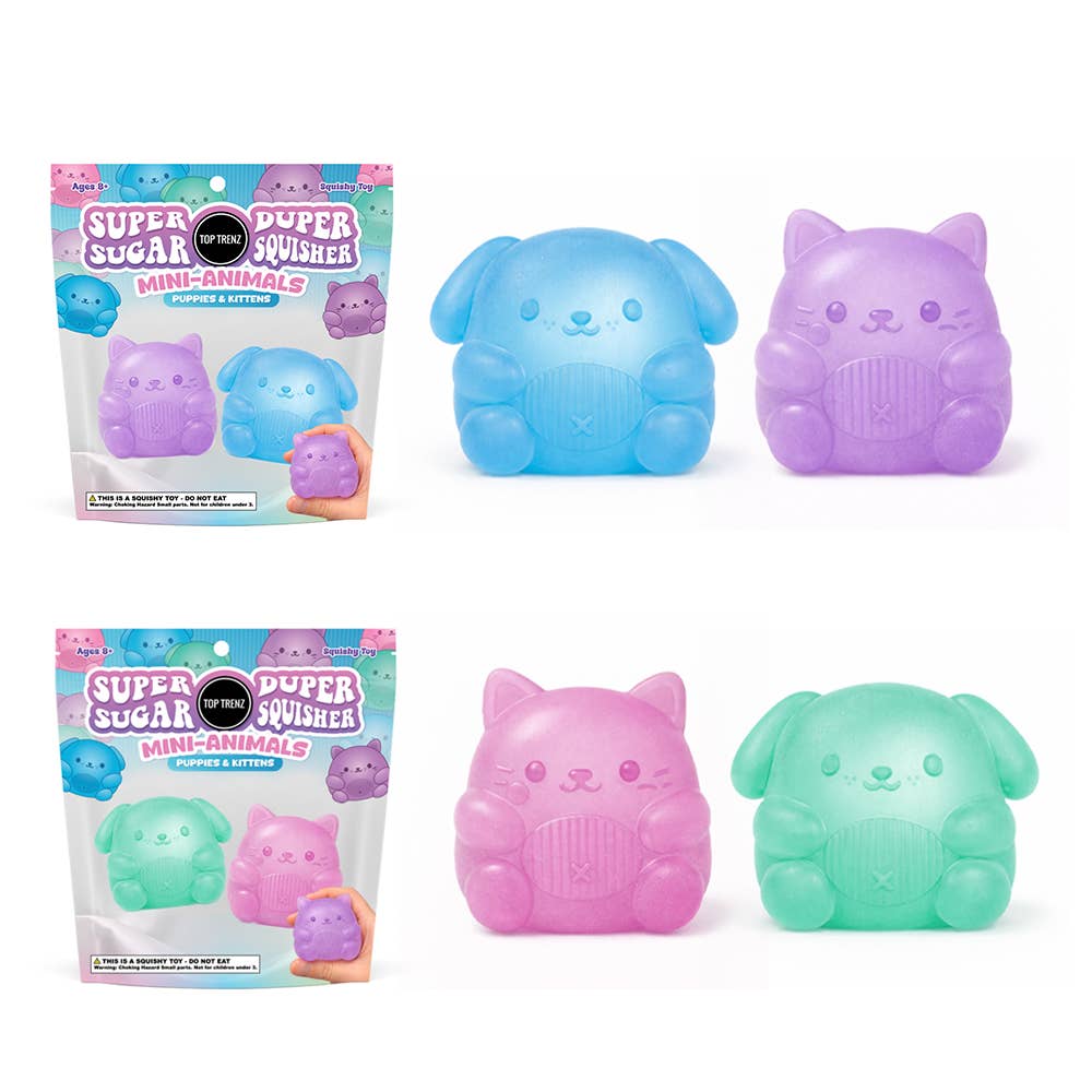 Top Trenz Inc - Super Duper Sugar Squisher - Mini Kitty &Puppy (Two Pack) (limit 1)