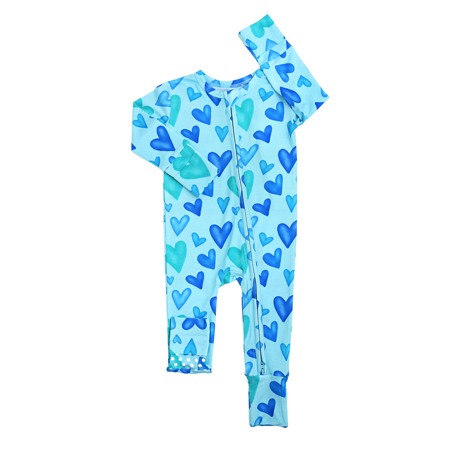 Gigi and Max - Cruz Zip Valentines Day Bamboo One Piece Two Way Zipper Baby