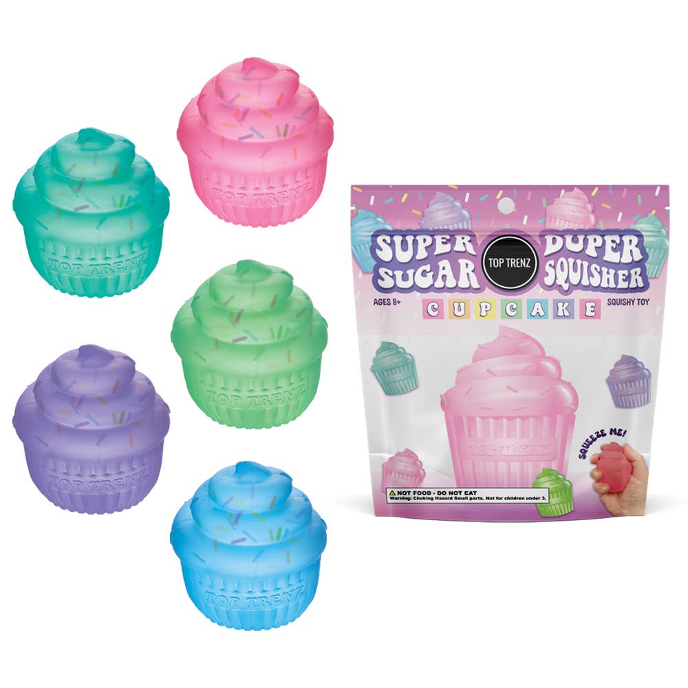 Top Trenz Inc - Super Duper Sugar Squisher Toy - Sprinkle Filled Cupcakes (limit 1)
