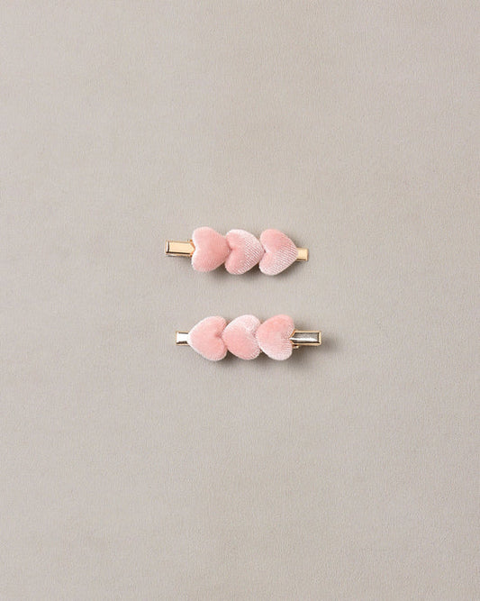 Noralee - Velvet Heart Clips | Rose