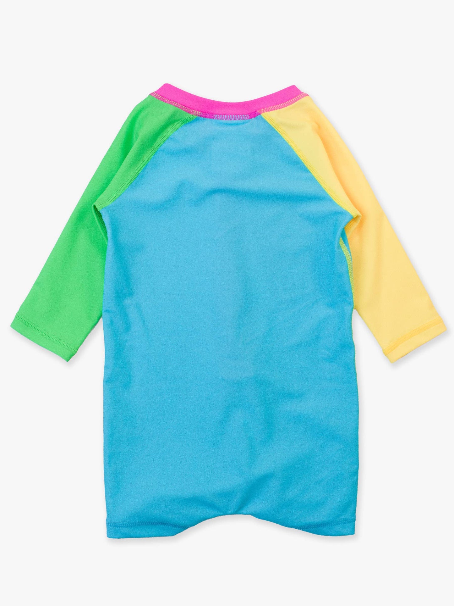 RuffleButts + RuggedButts - Baby Boys Neon Color Block Long Sleeve One Piece Rash Guard Swimsuit