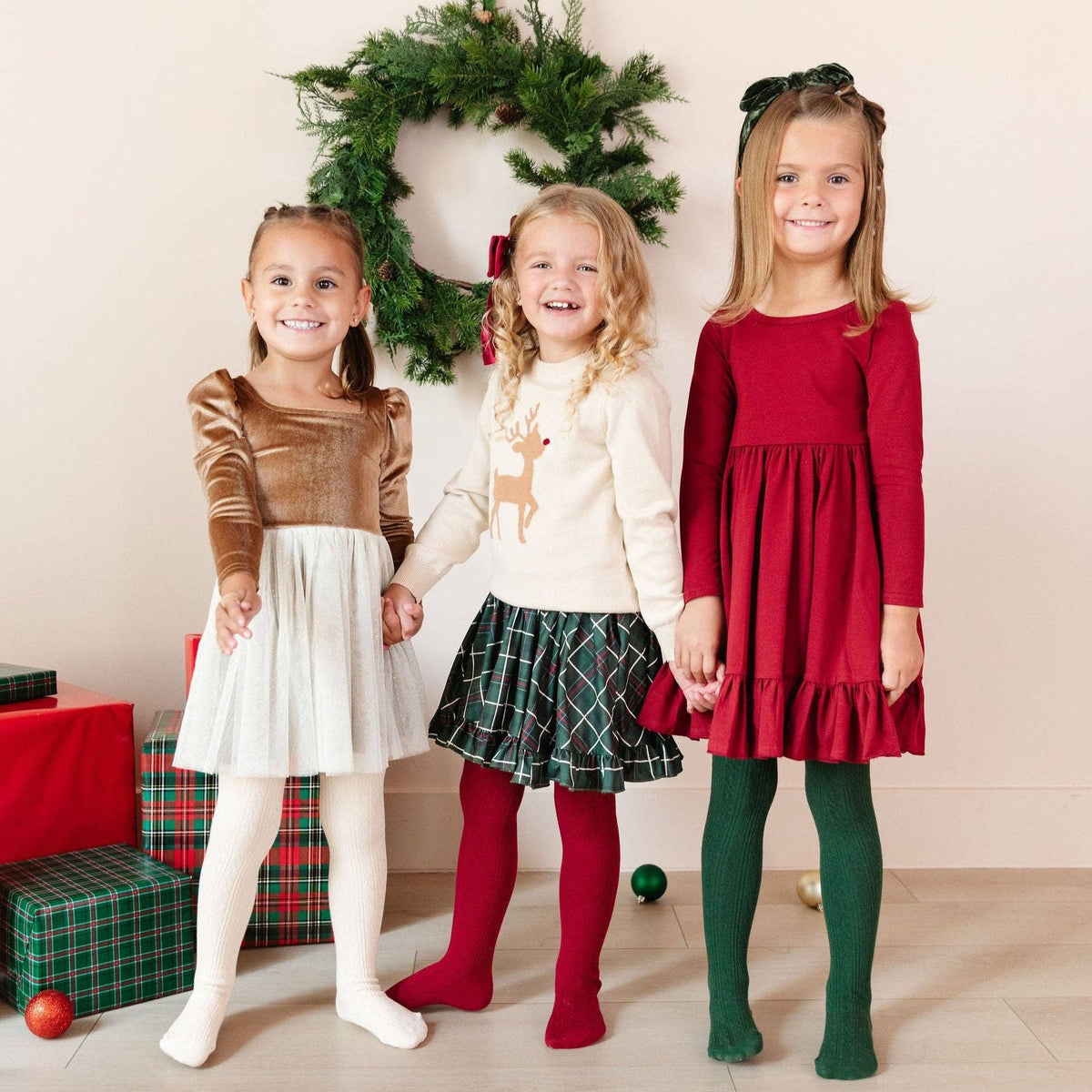 Little Stocking Co. - Forest Green Cable Knit Tights