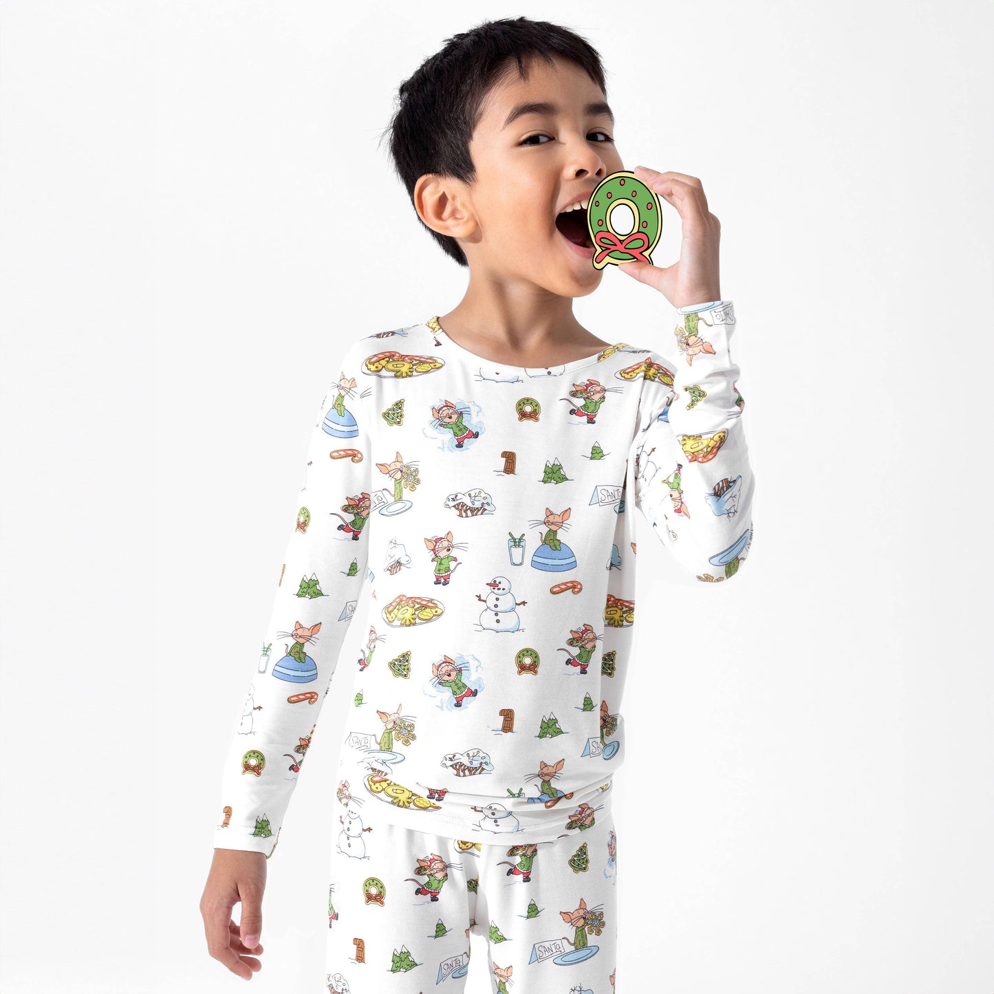 Bellabu Bear - If You Give A Mouse A Cookie Christmas Bamboo Kids Pajamas