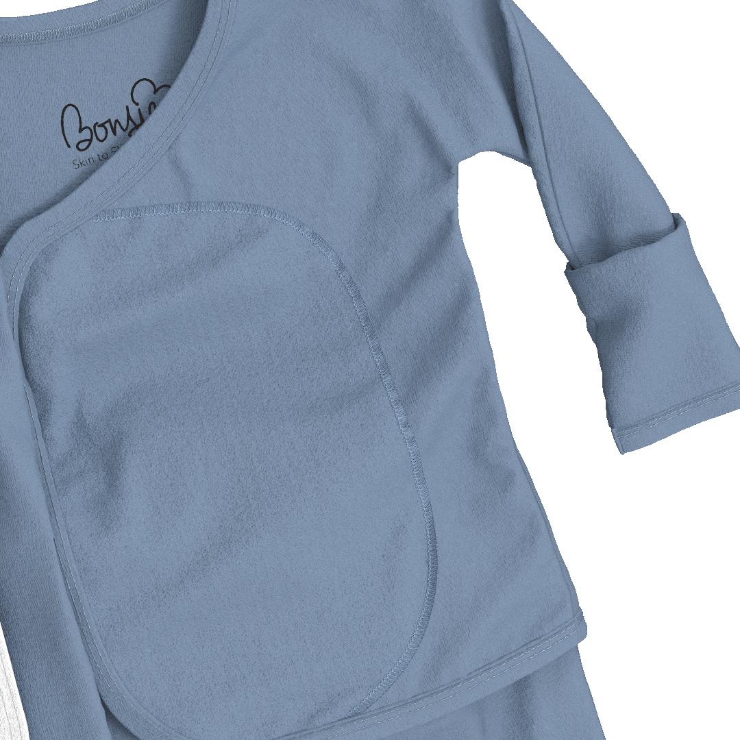 Bonsie Skin to Skin Babywear - Footie - Dusty Sky