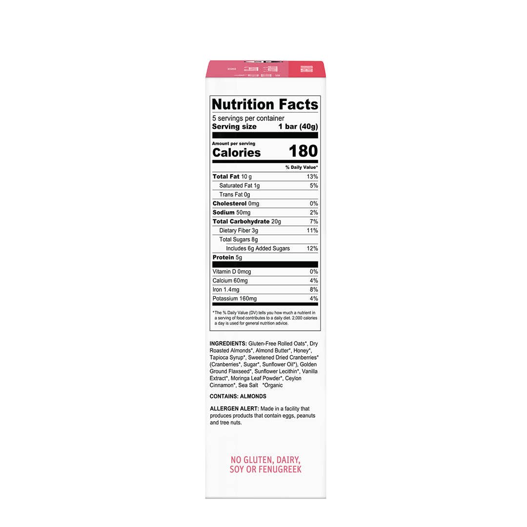 Earth Mama Organics - Organic Milkmaid® Lactation Bars Cranberry Almond