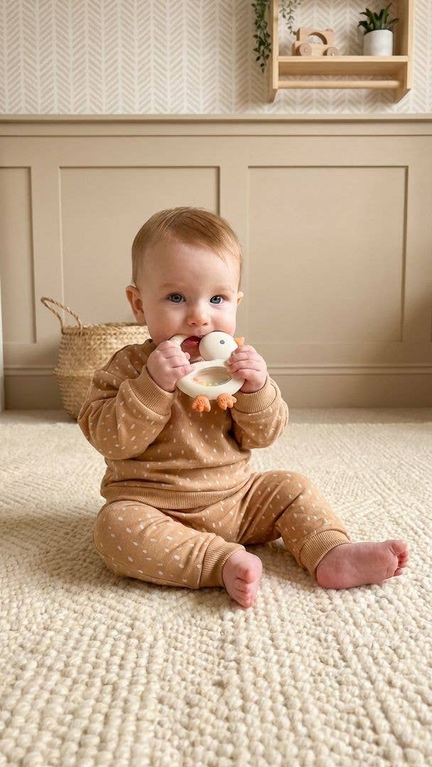 Itzy Ritzy - Bitzy Shake™ - Silicone Teether with Rattle: Goose