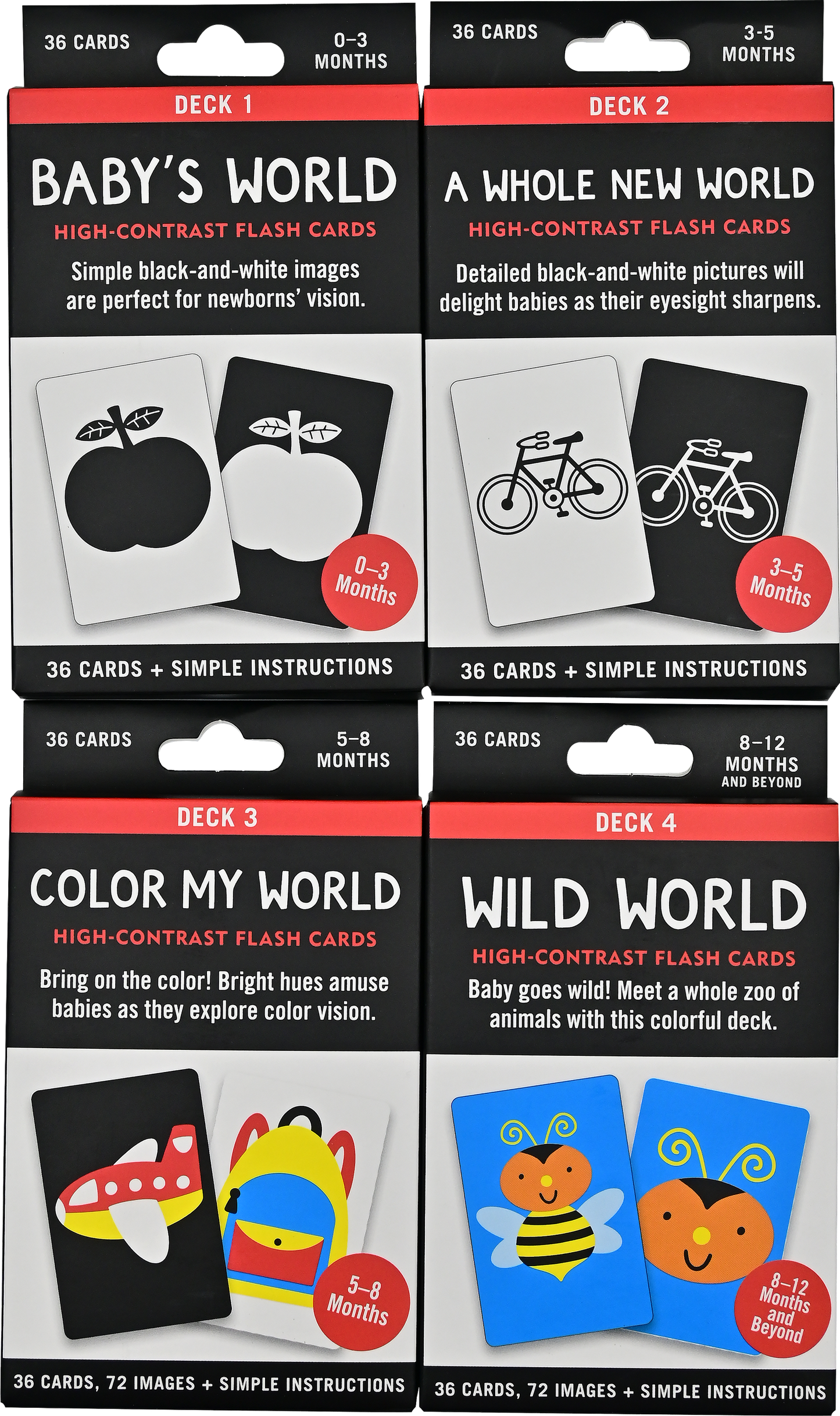Peter Pauper Press - What Does Baby See? Flash Cards Value Pack (Set of 4)