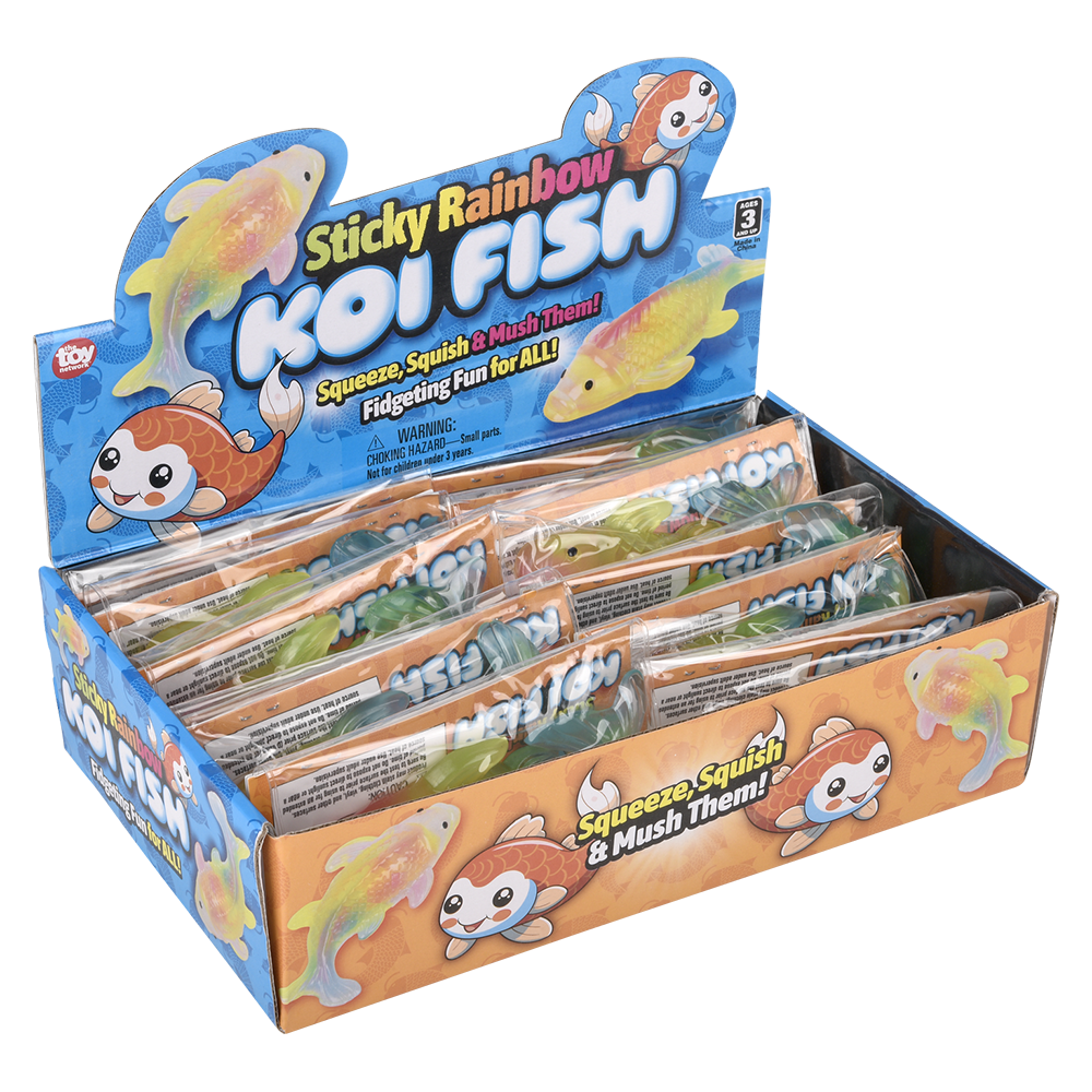 The Toy Network - (T) 4.5" STICKY RAINBOW KOI FISH Squish