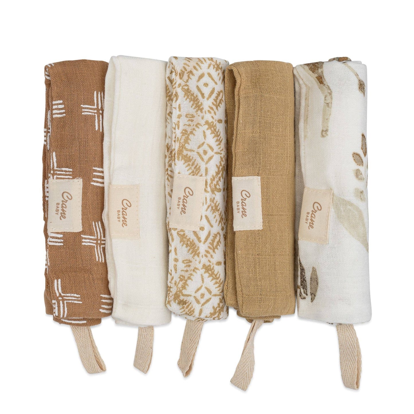 Crane Baby - Kendi 5-pc. Wash Cloth Set (Safari Animal)