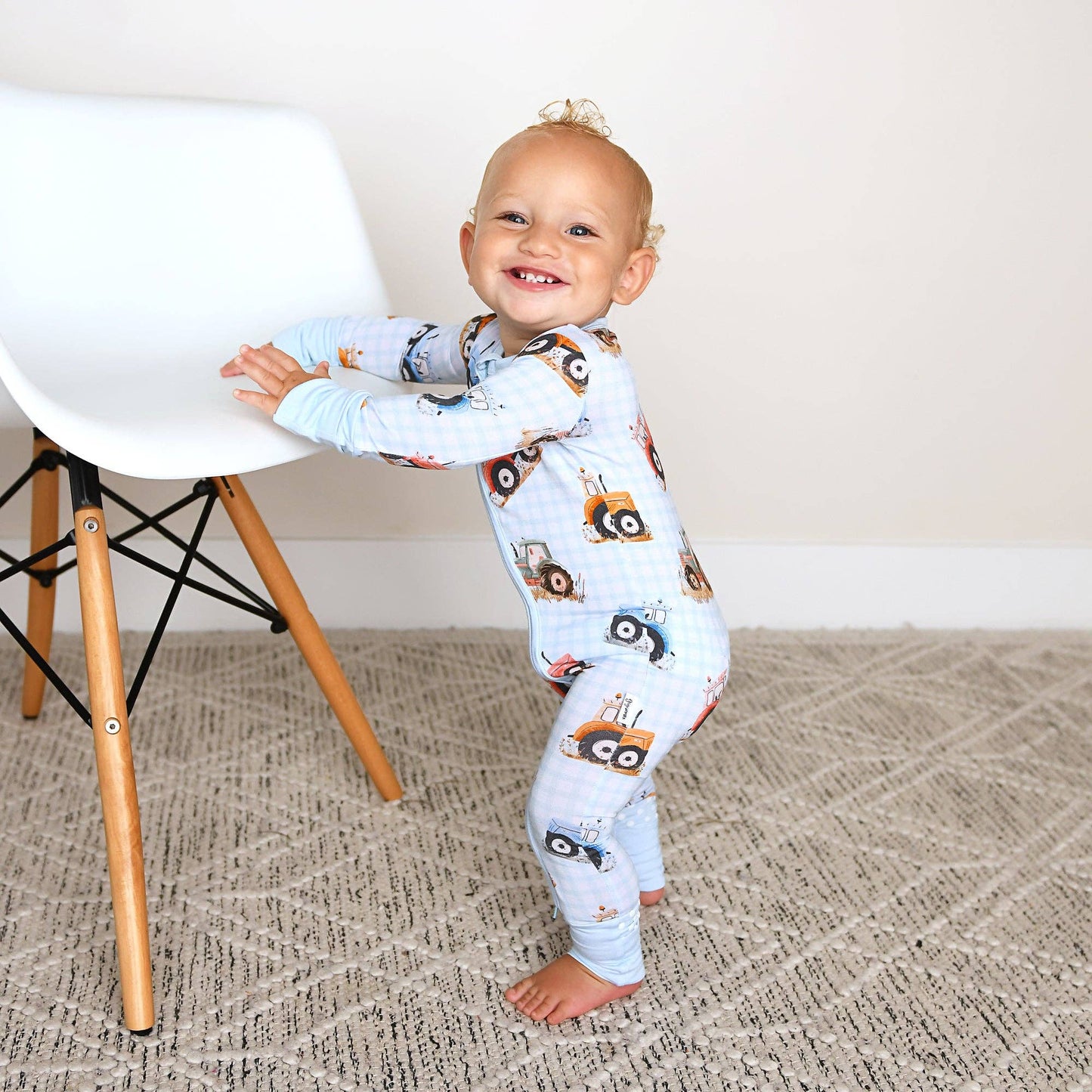 Gigi and Max - Luca ZIP One Piece Tractor Romper PJ