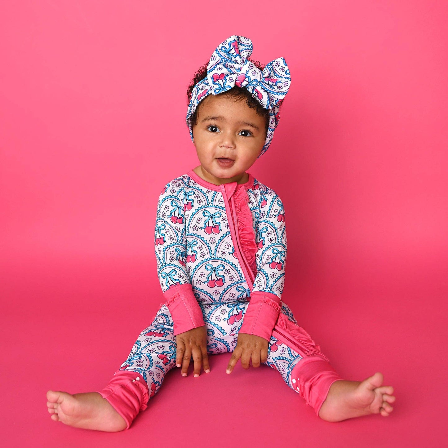 Gigi and Max - Cherry Ruffle Zip Bamboo One Piece