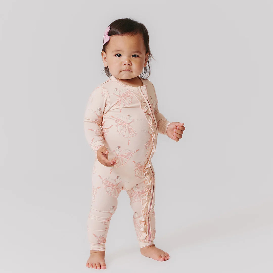 Pink Chicken - Pink Ballerinas | Ruffle Bamboo Romper