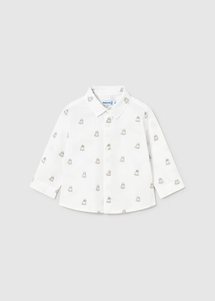 Mayoral - Dog Printed Long Sleeve Button Down (2113)