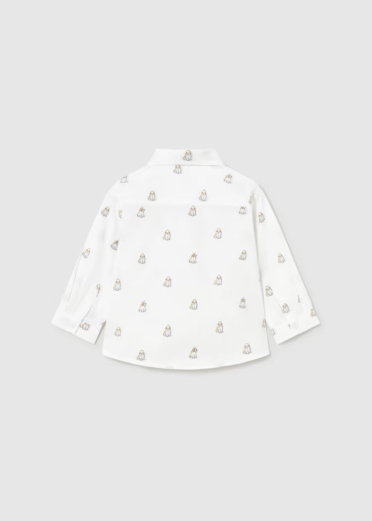 Mayoral - Dog Printed Long Sleeve Button Down (2113)