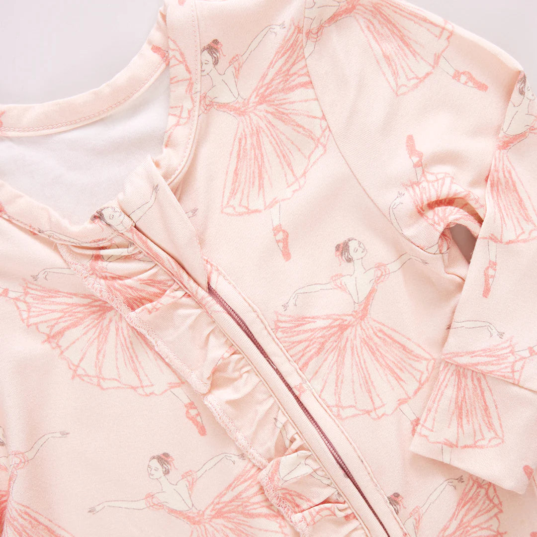 Pink Chicken - Pink Ballerinas | Ruffle Bamboo Romper