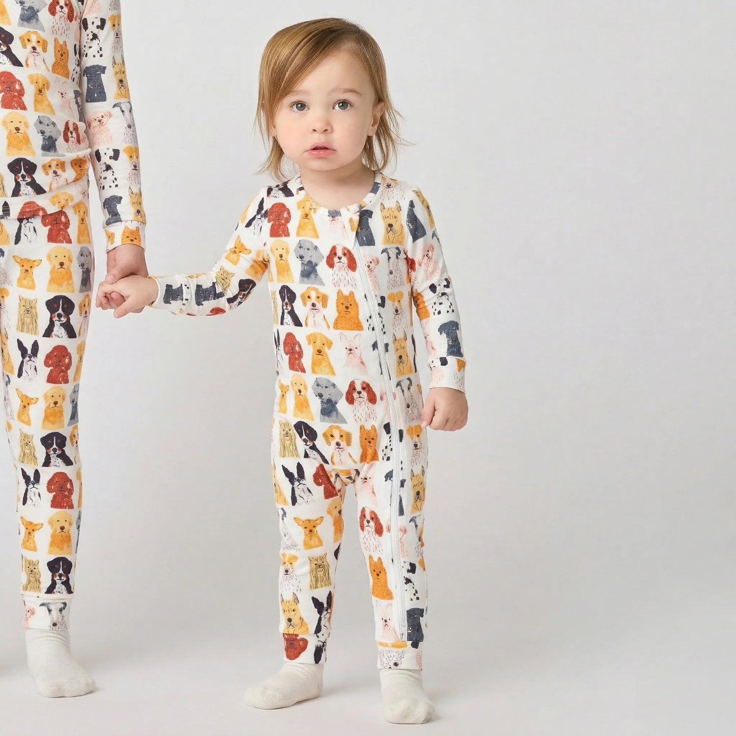 Pink Chicken - Baby Bamboo Romper - Small Watercolor Dogs