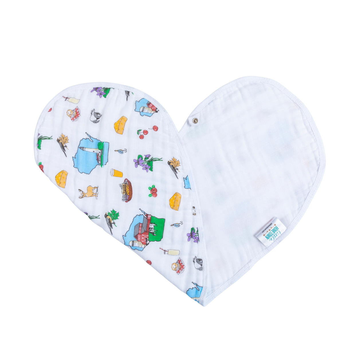 Little Hometown - Baby Burp Cloth & Bib Combo: Wisconsin