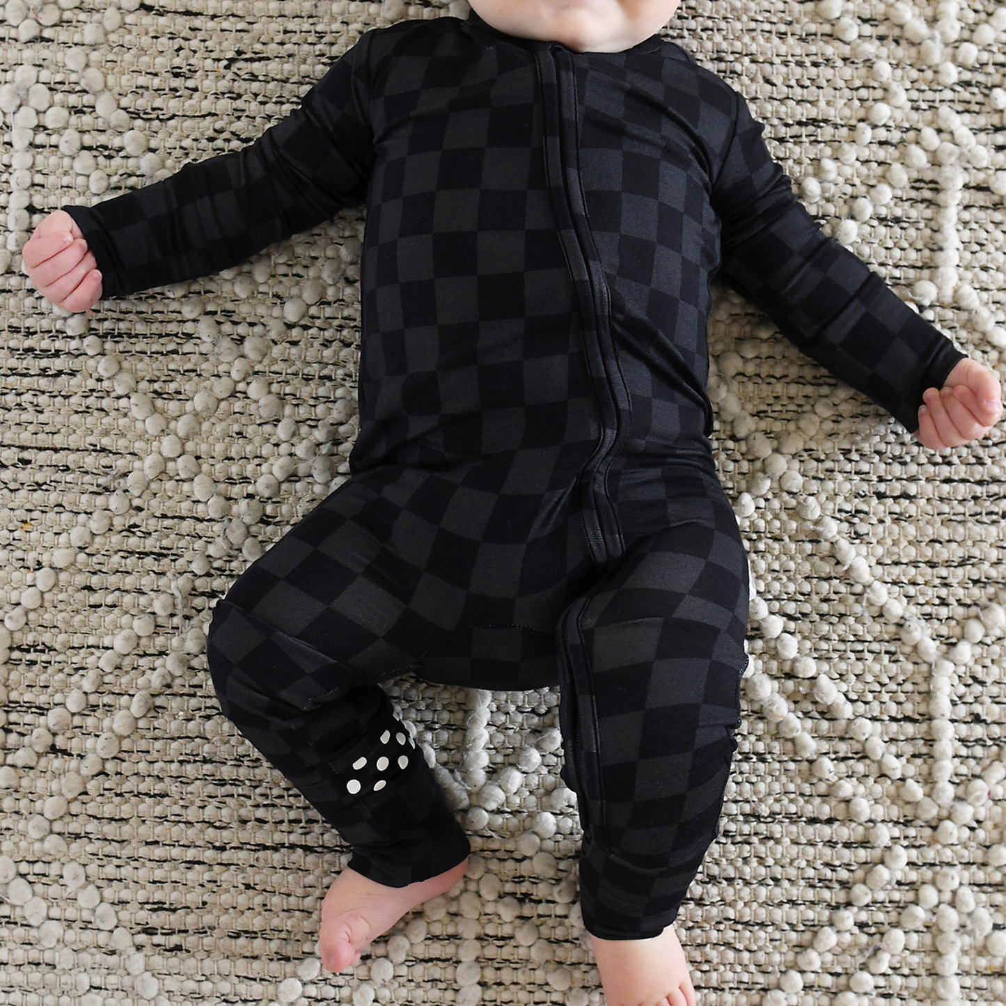 Gigi and Max - Frankie ZIP Checks Bamboo Romper PJ