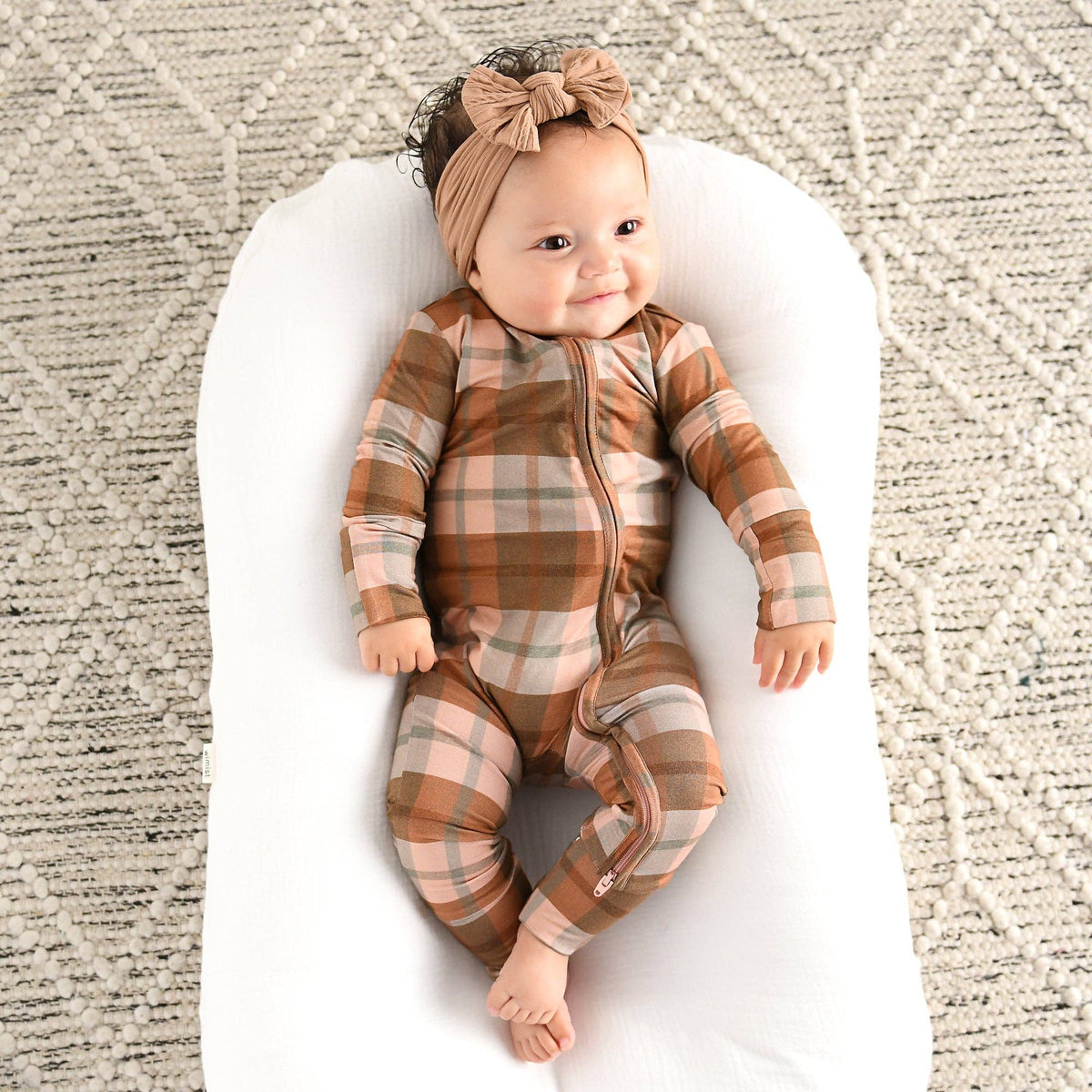 Gigi and Max - Asher Zip Bamboo Plaid Convertible Romper PJ