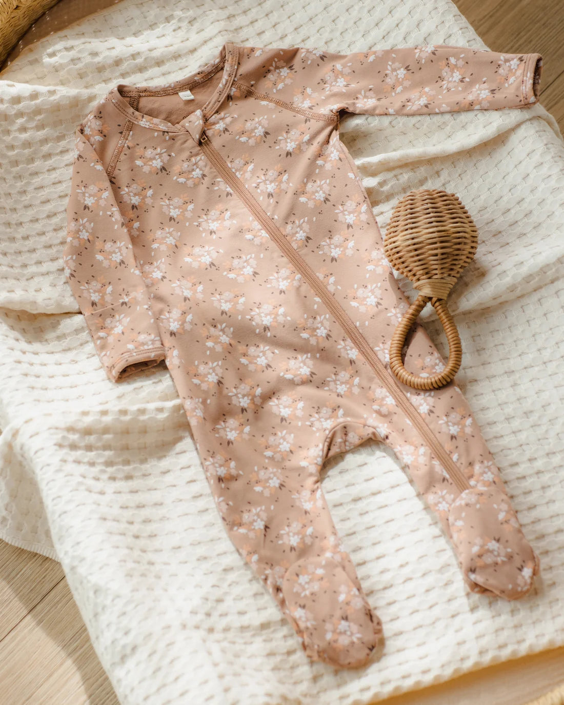 Quincy Mae - Bamboo Zip Footie || Fall Floral