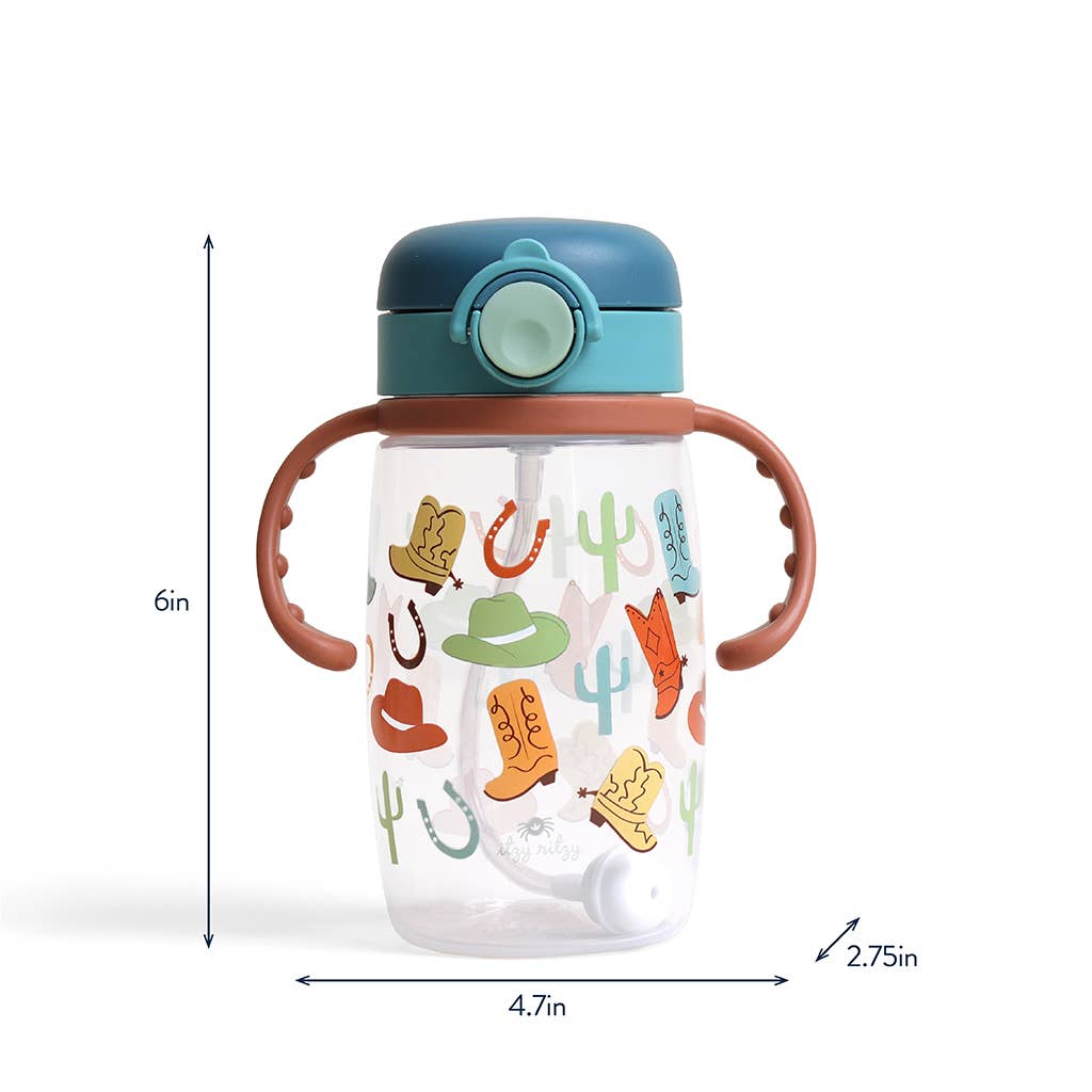 Itzy Ritzy -  Itzy Sips™ - Straw Cup With Snap-Close Lid: Giddy Up!