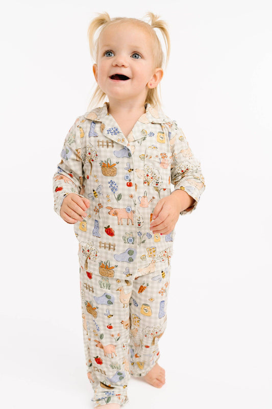 Little One Shop - Farm Days Bamboo PJ Button Up Set