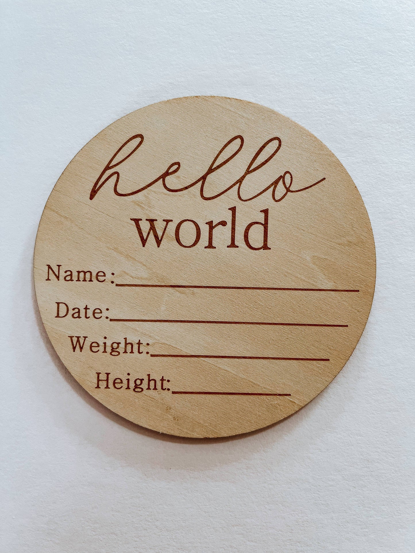 Hello World Birth Announcement Disc