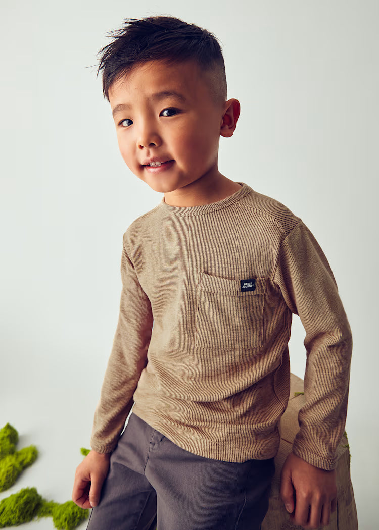 Mayoral - Knit Caramel L/S T-Shirt