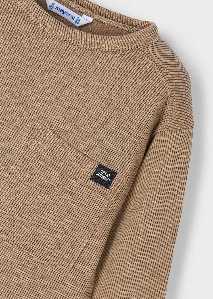 Mayoral - Knit Caramel L/S T-Shirt