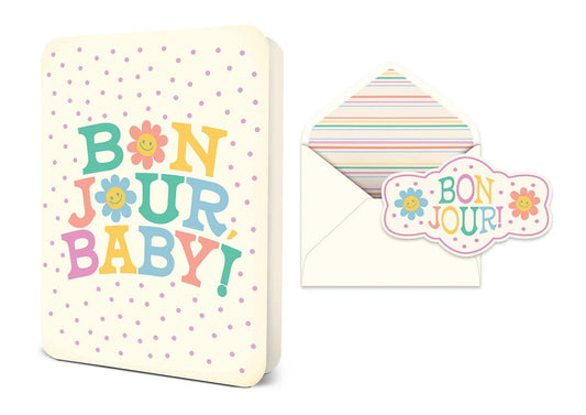 Studio Oh! - Bonjour, Baby! Deluxe Greeting Card