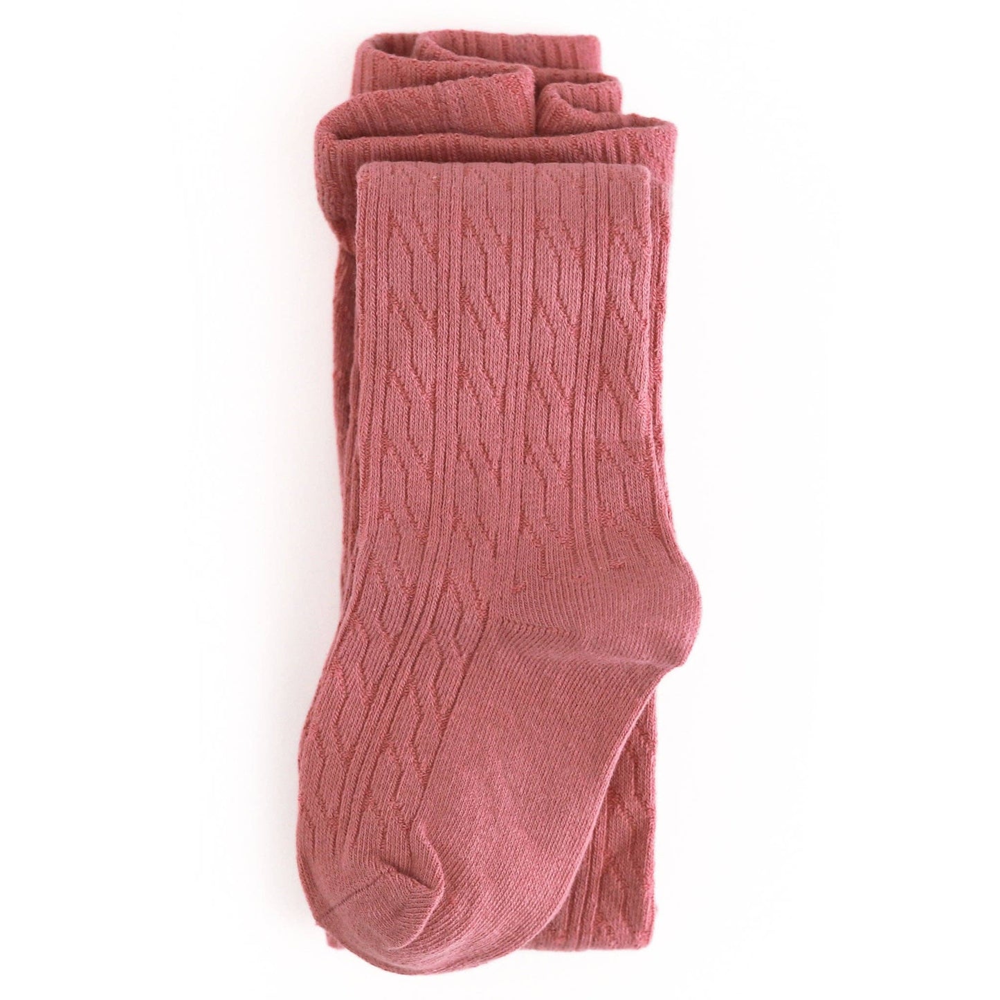 Little Stocking Co. - Old Rose Cable Knit Tights: