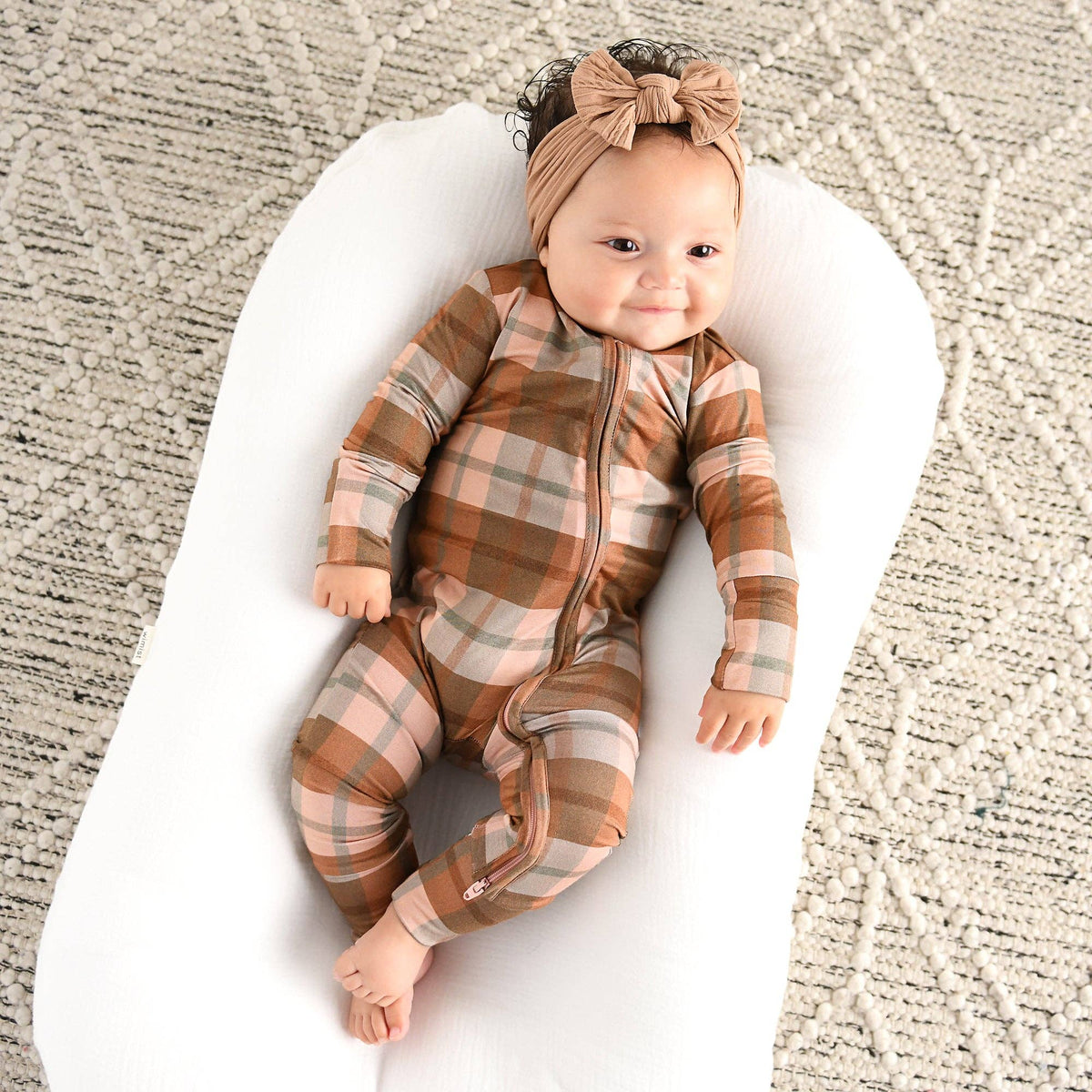 Gigi and Max - Asher Zip Bamboo Plaid Convertible Romper PJ