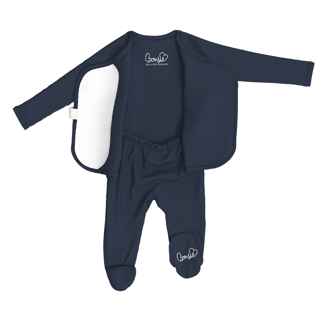 Bonsie Skin to Skin Babywear - Footie - Midnight Blue