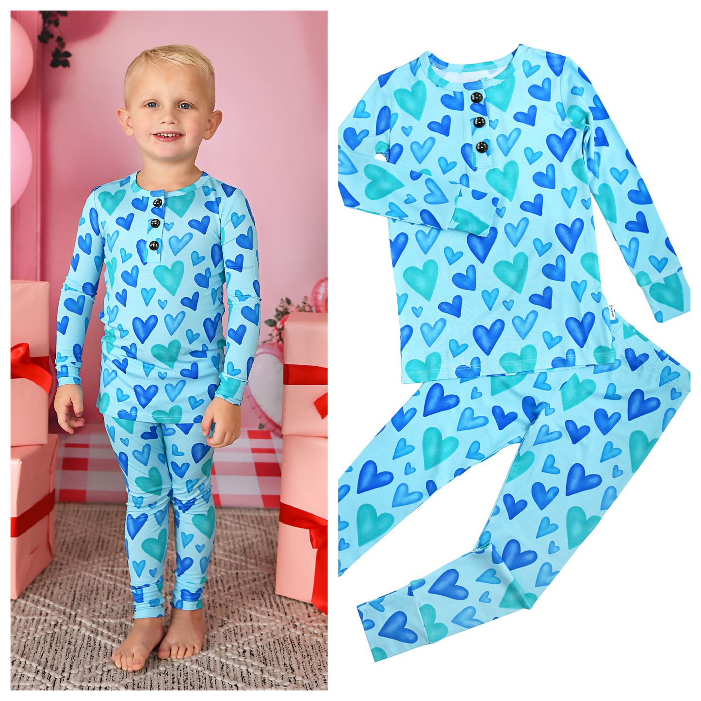 Gigi and Max - Cruz Two Piece Valentines Day Bamboo Lounge Set