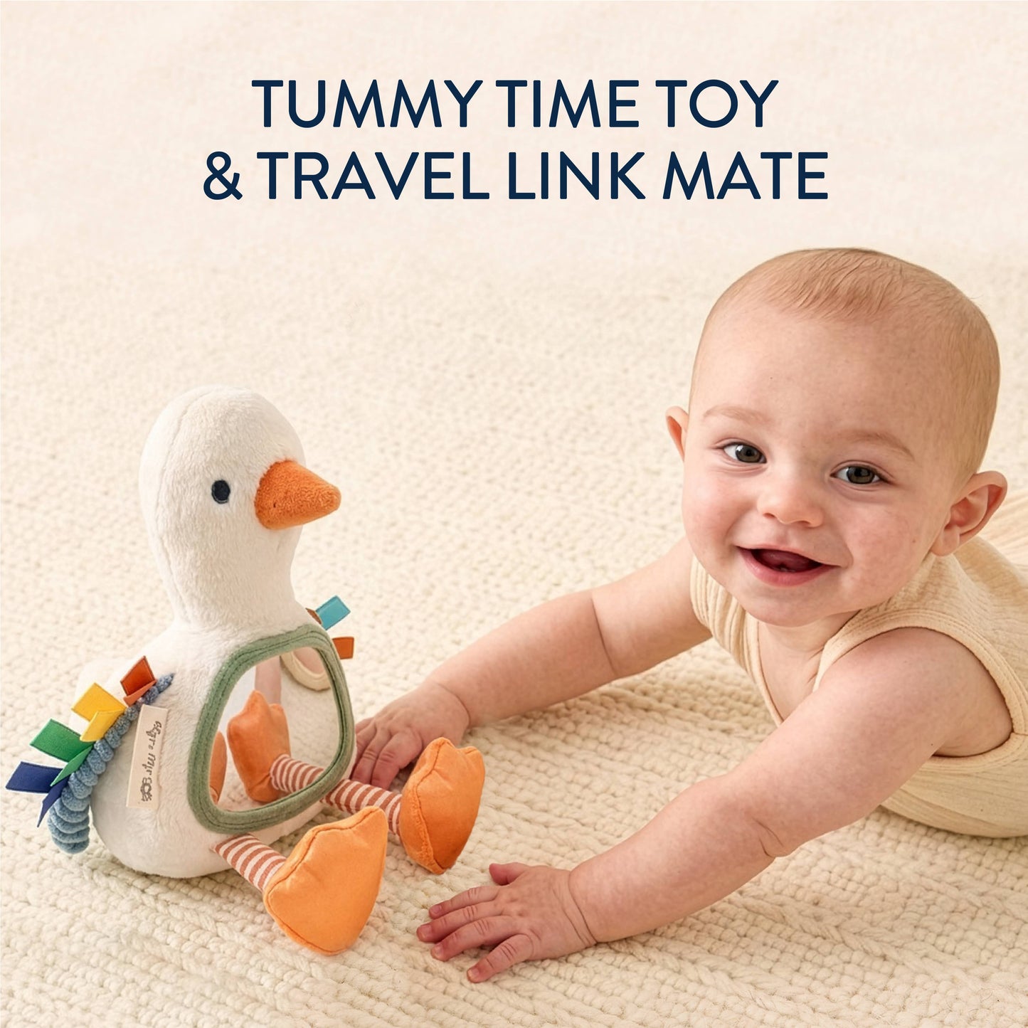 Itzy Ritzy - Itzy Bitzy Mirror™ Sensory Tummy Time Mirror - Goose