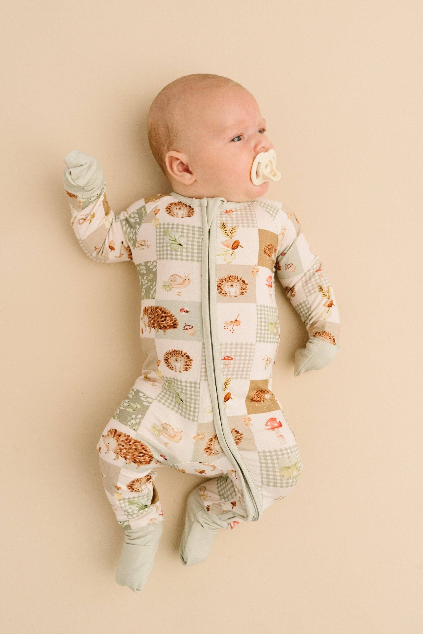 Little One Shop - Hedgehog Patchwork Bamboo PJ Sleeper