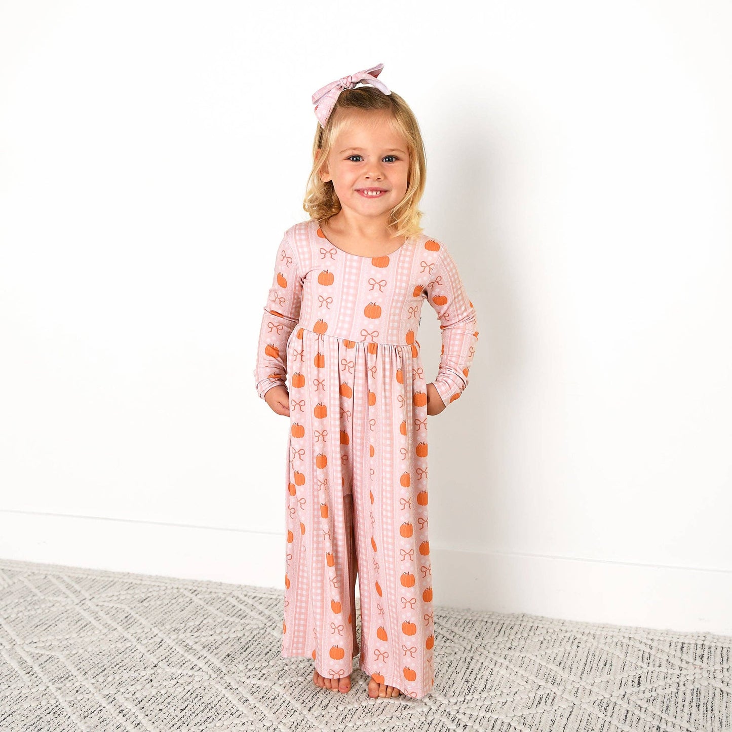 Gigi and Max - Reagan WIDE LEG ROMPER Bamboo Pumpkin Kids Outfit