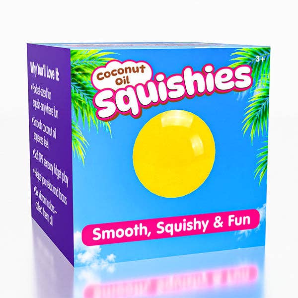 Coconut Oil Squishies® - Solid Squish Fidget Stress Ball (1pc) Assorted Colors (limit 2)