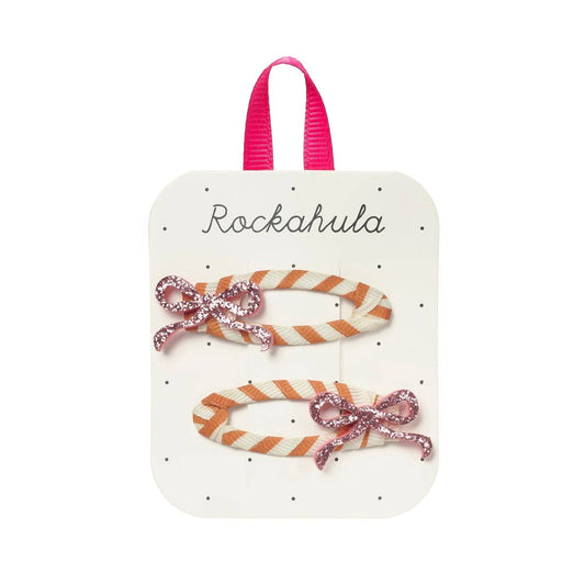 Rockahula Kids US - Stripy Glitter Bow Clips