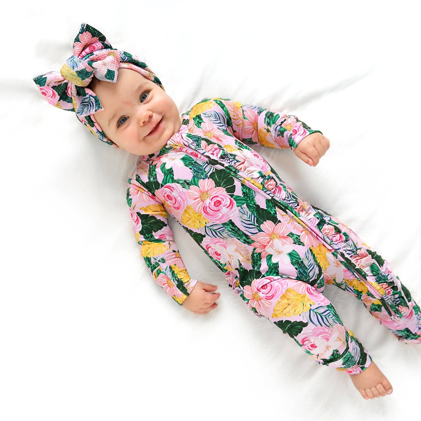 Gigi and Max - Luana Ruffle Zip Bamboo One Piece Floral