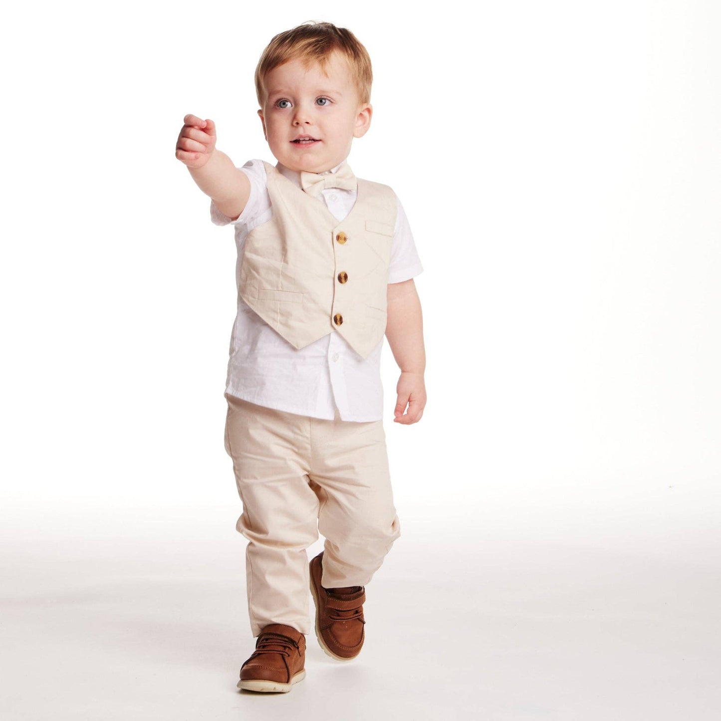 Andy & Evan - 4-Piece Vest Set | Stone: Beige