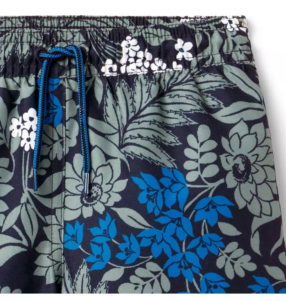 Janie and Jack - Maritime Navy Floral Swim Trunks