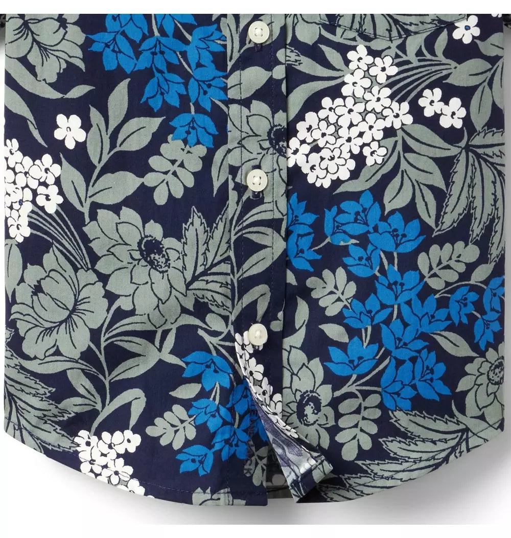 Janie and Jack - Maritime Navy Floral Poplin Shirt