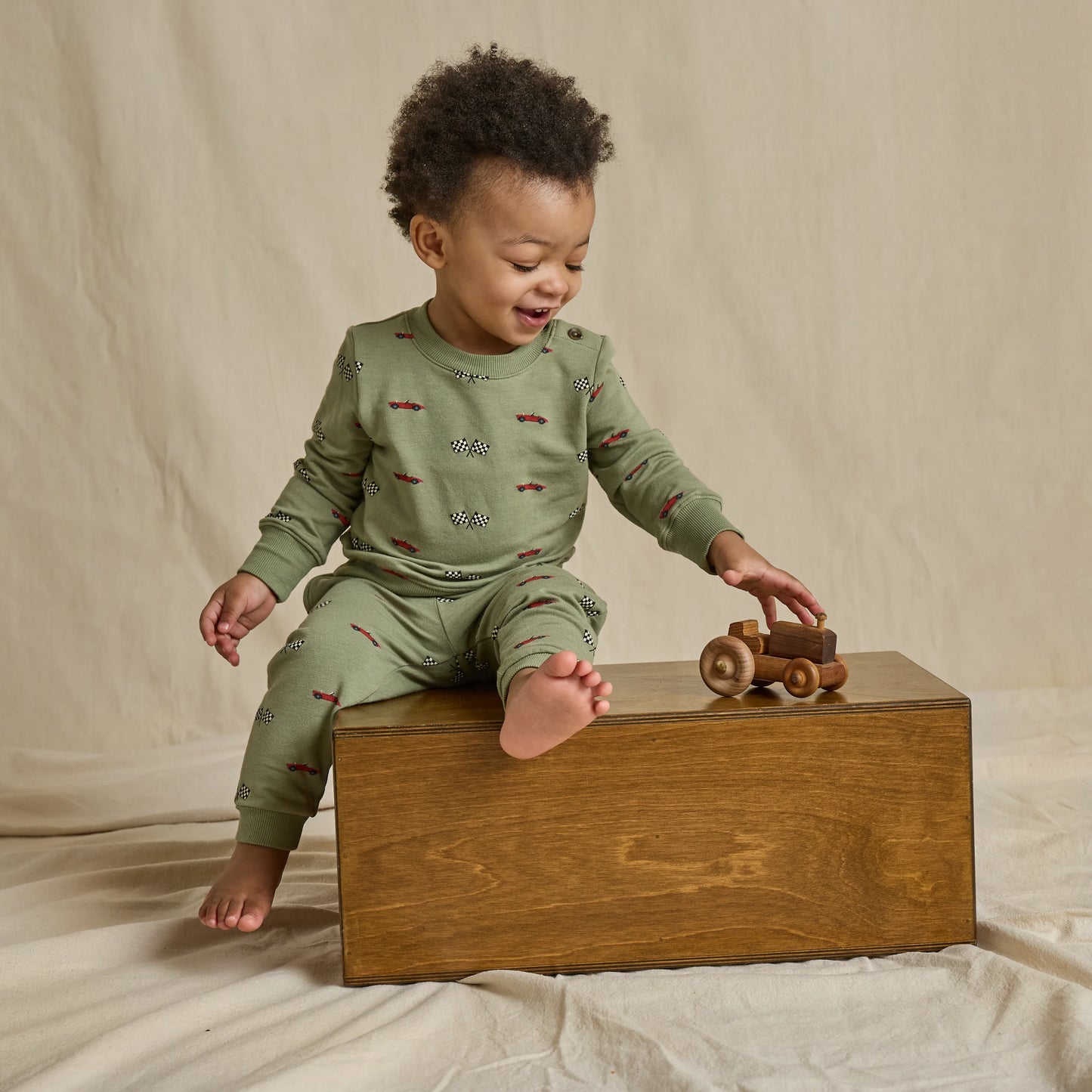 Coop Kids by Pink Chicken - Baby Jax Jogger Set - Racecars