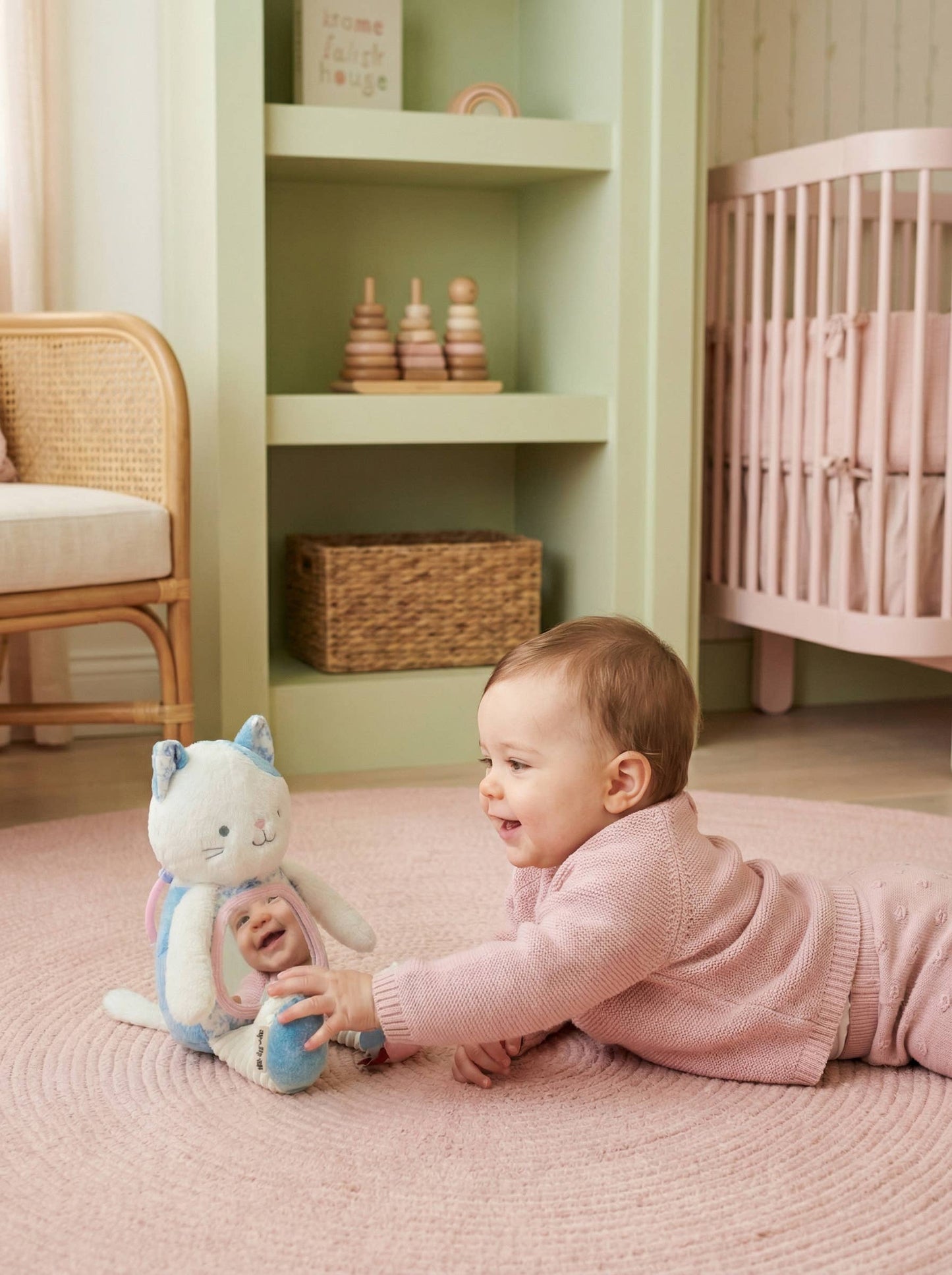 Itzy Ritzy - Itzy Bitzy Mirror™ Sensory Tummy Time Mirror - Kitty