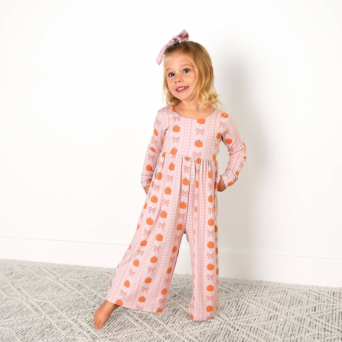 Gigi and Max - Reagan WIDE LEG ROMPER Bamboo Pumpkin Kids Outfit