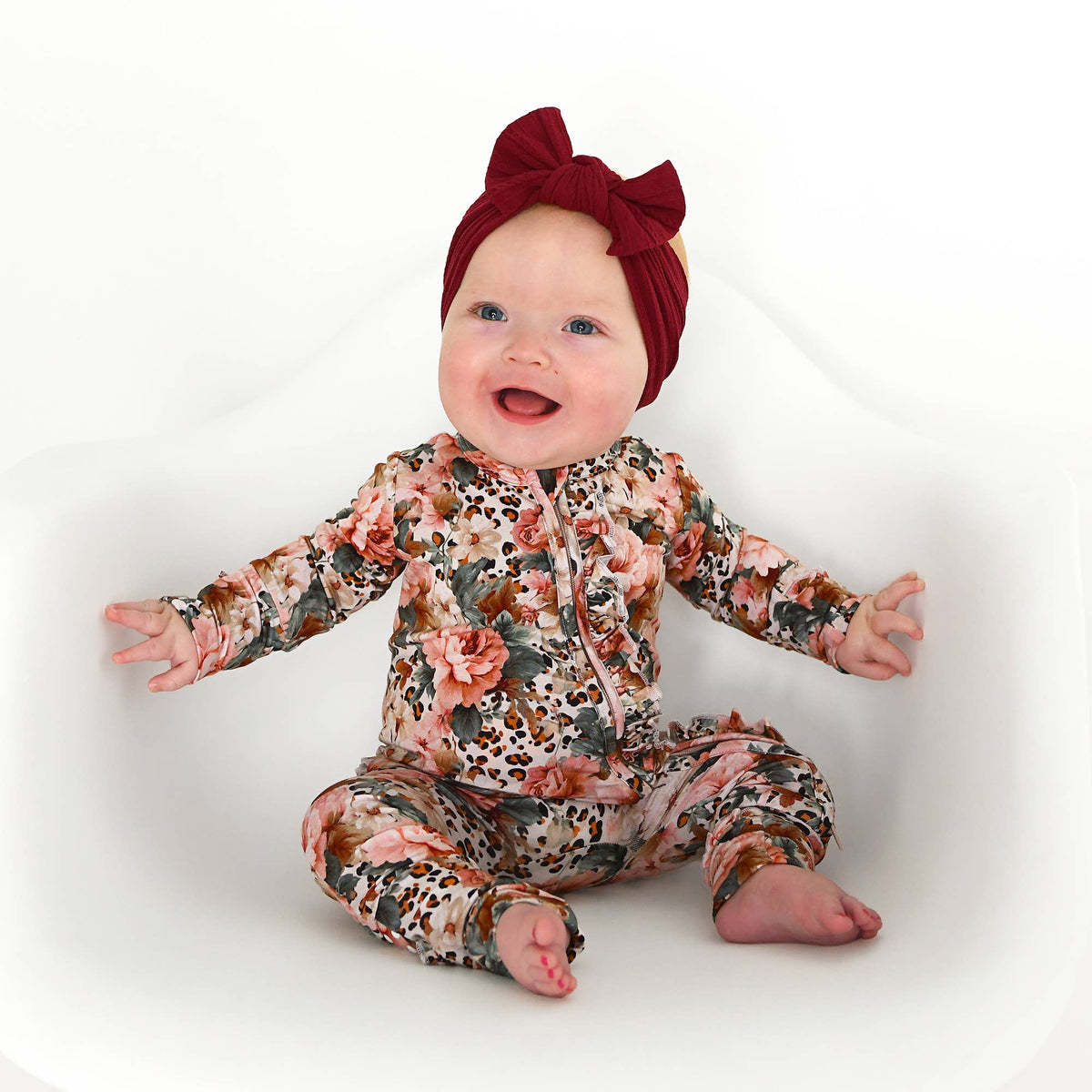 Gigi and Max - Laura - Ruffle Zip Bamboo Romper PJ